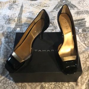 Black patent Tahari heels